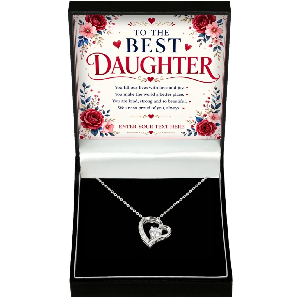 necklace.webp Personalised Eternal Heart necklace with printed message card